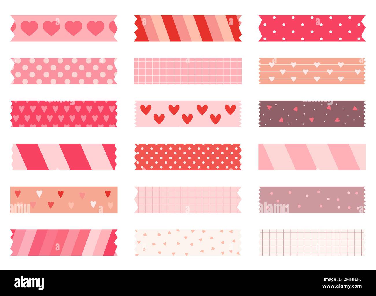 Pink washi tape sticker, striped