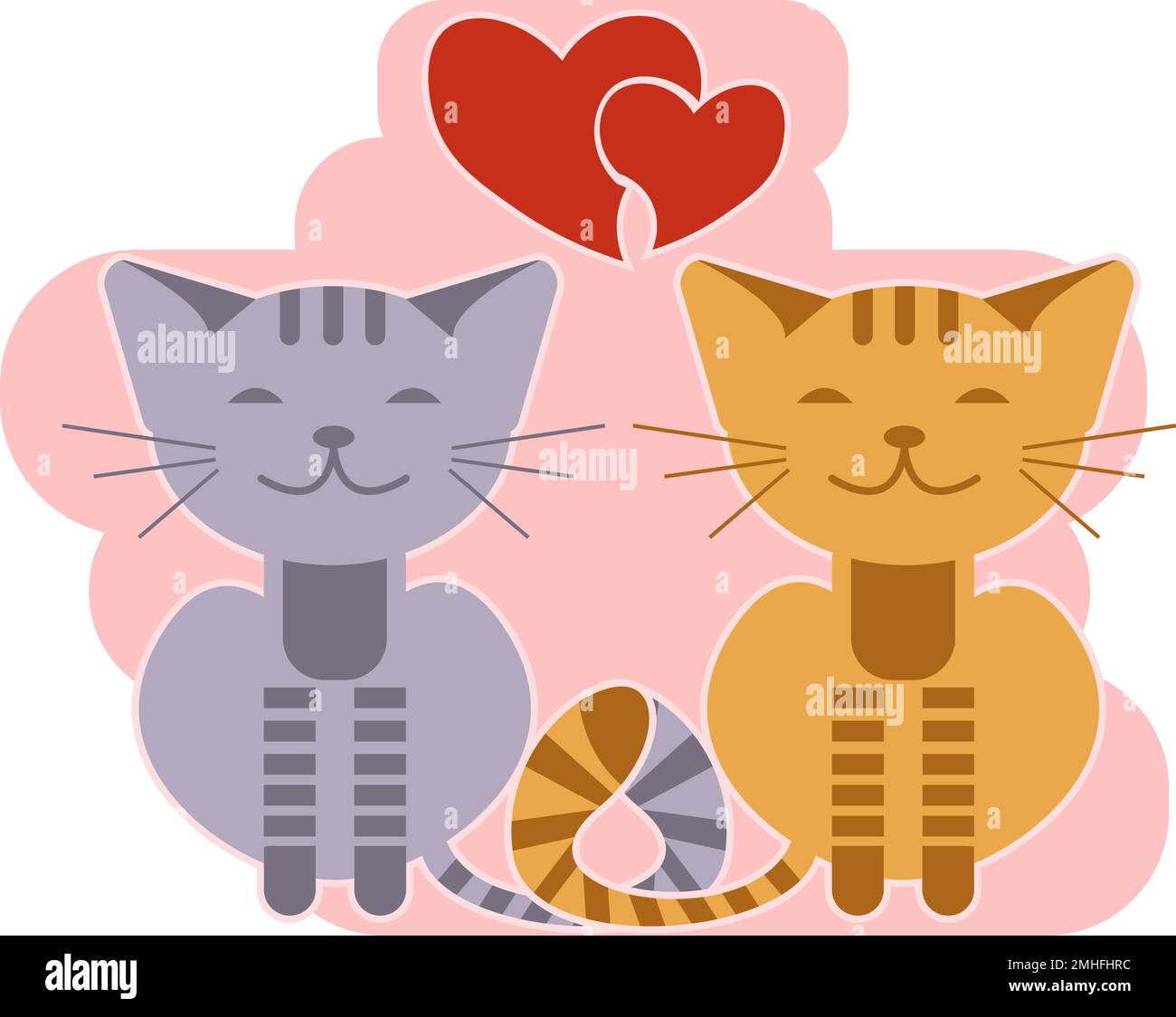 Love Cats Couple Design Romantic Vector Concept Stock Illustration -  Download Image Now - Domestic Cat, Love - Emotion, Two Animals - iStock