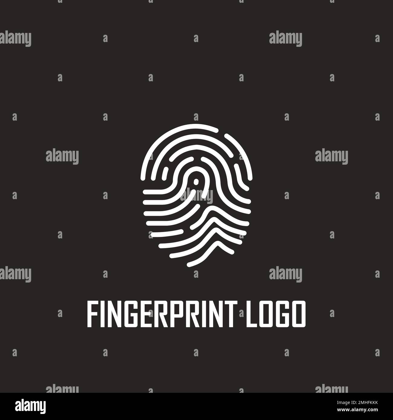 fingerprint logo vector illustration simple design Stock Vector Image