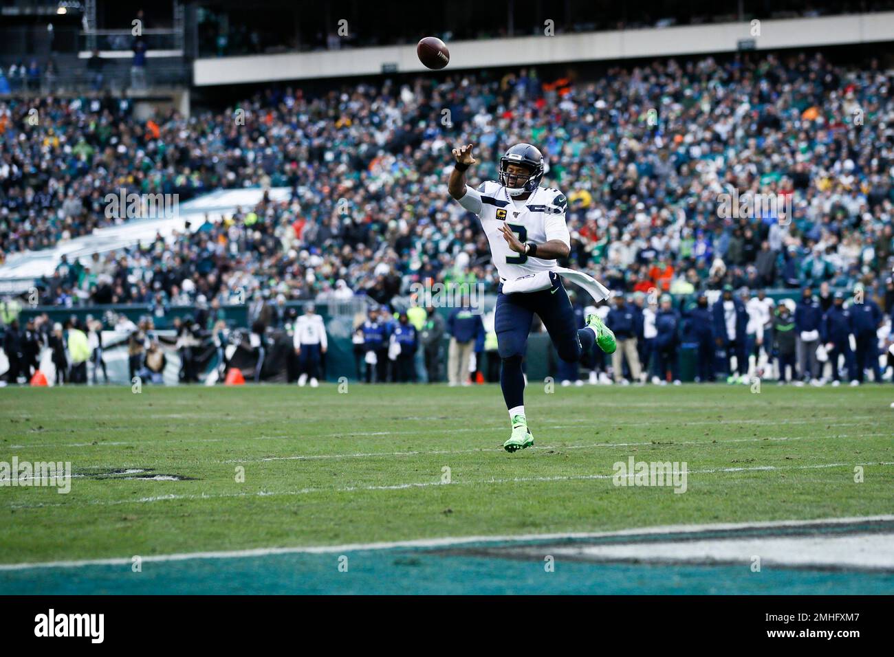 Seattle Seahawks' Russell Wilson plays during the first half of an NFL ...