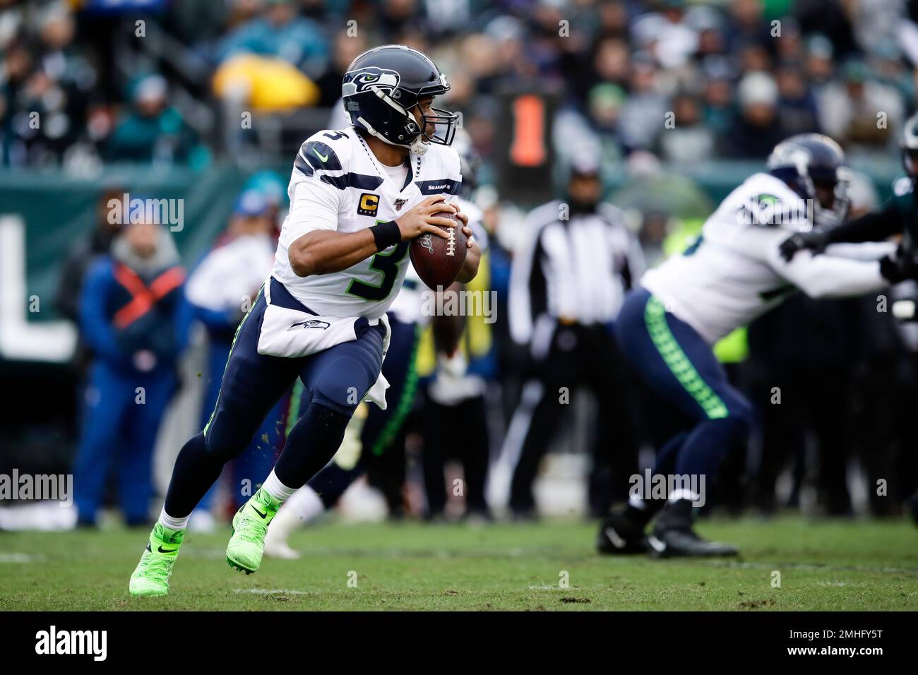Seattle Seahawks' Russell Wilson plays during the first half of an NFL ...