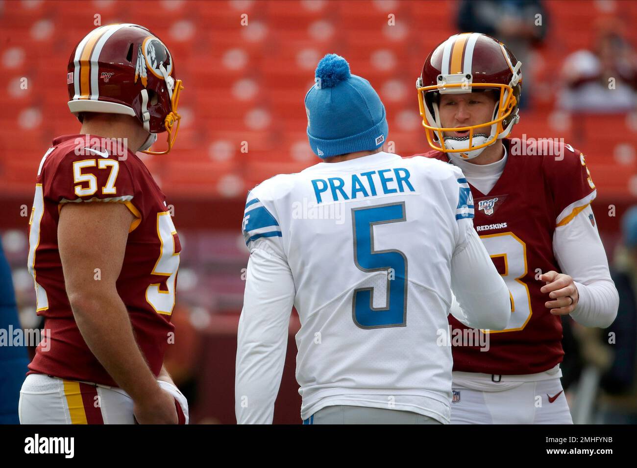 August 17, 2019: Detroit Lions kicker Matt Prater (5) prior to an