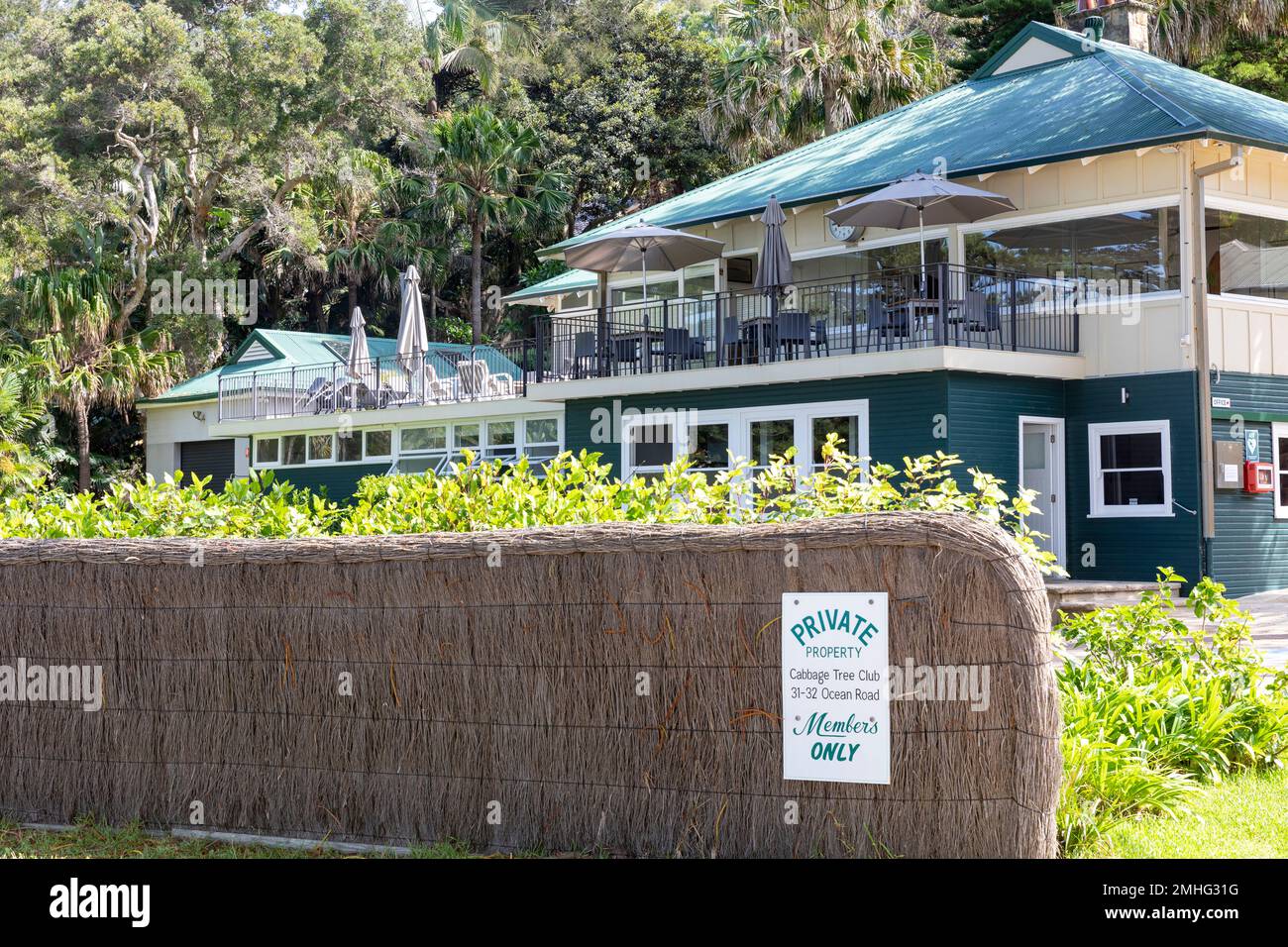 Cabbage Tree club, private property members only club for men, part of