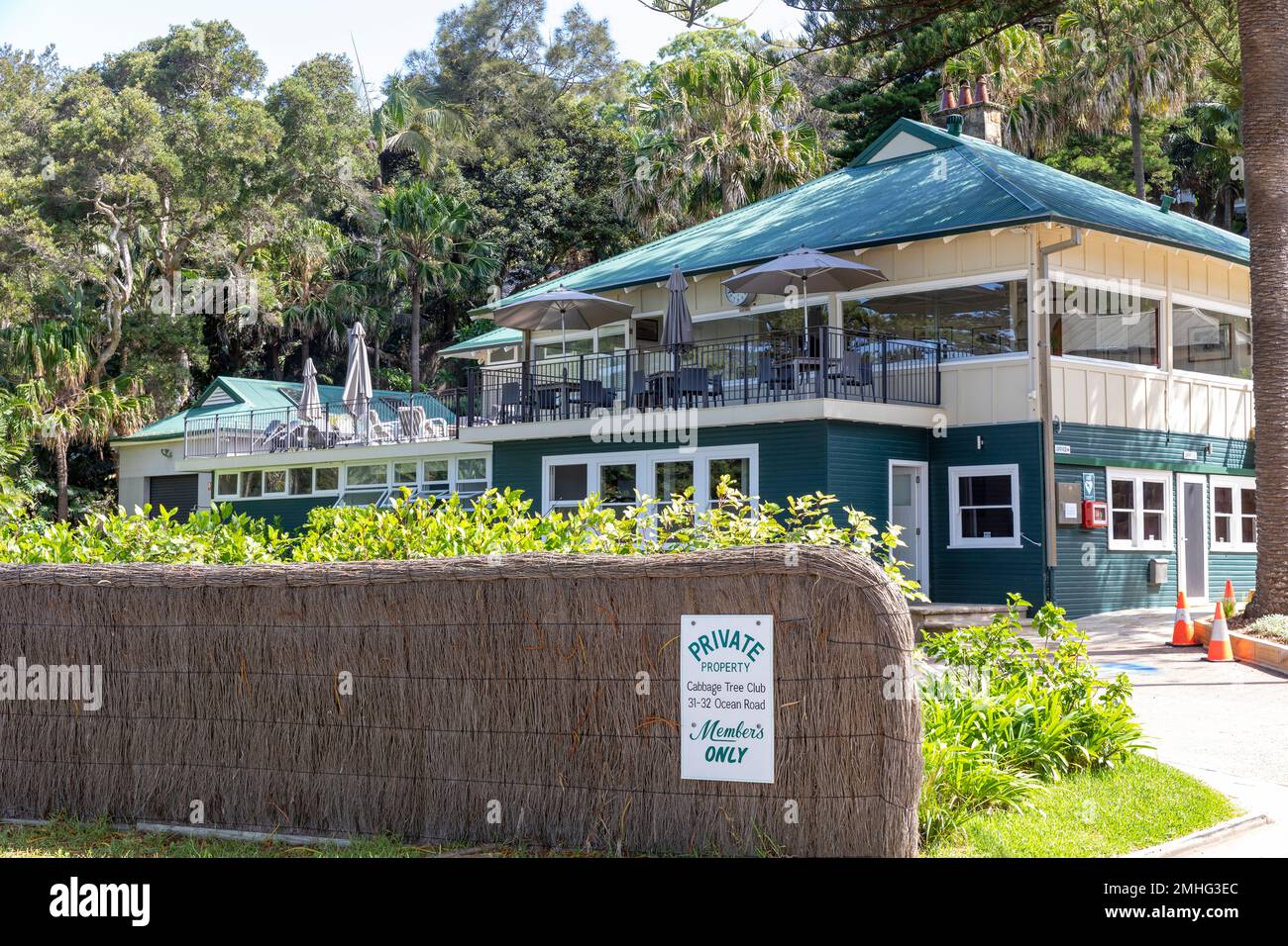 Cabbage Tree club, private property members only club for men, part of