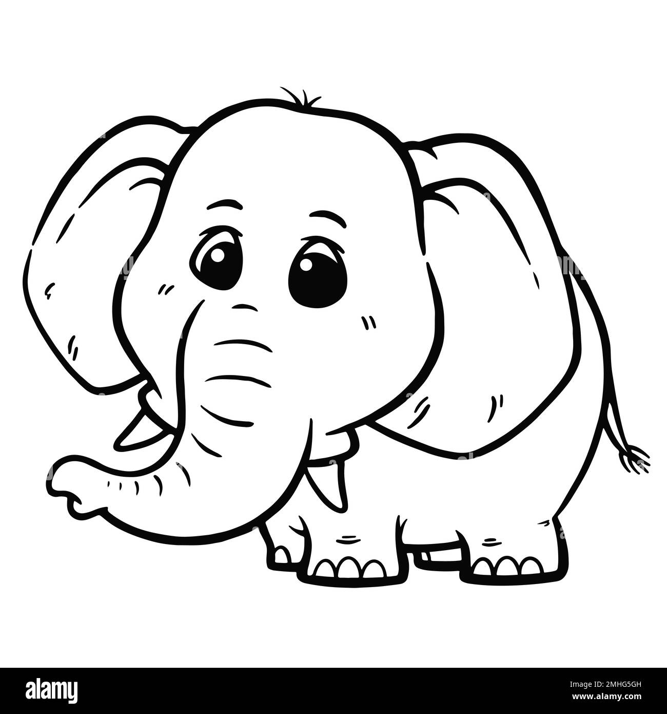 Vector illustration of Cartoon Elephant Coloring book for kids Stock