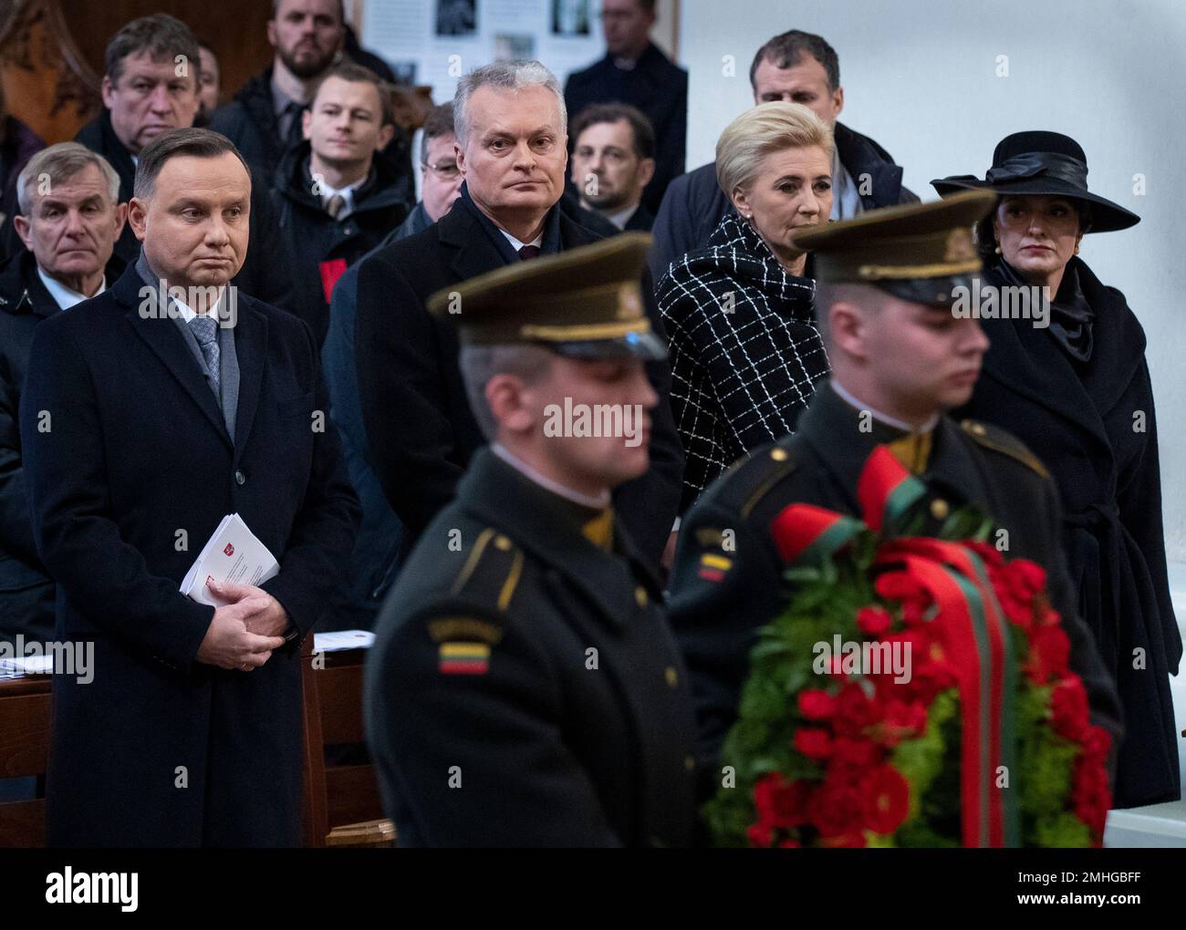 Polish President Andrzej Duda, left, first lady Agata Kornhauser-Duda ...