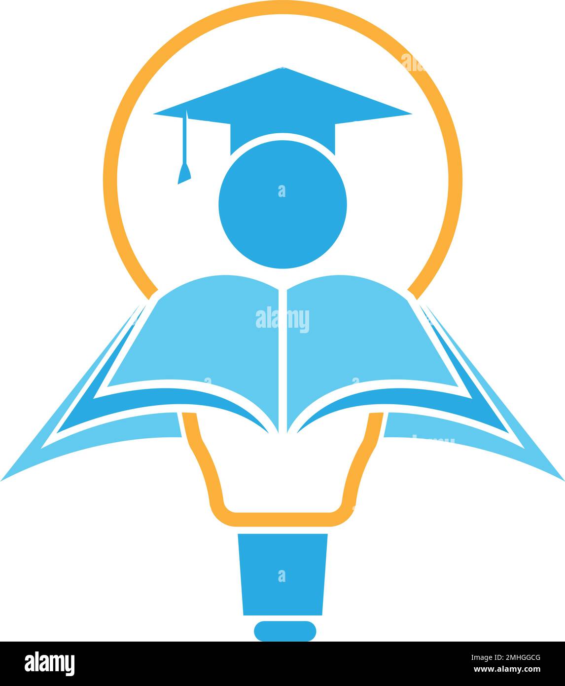 Lamp education icon logo design illustration Stock Vector