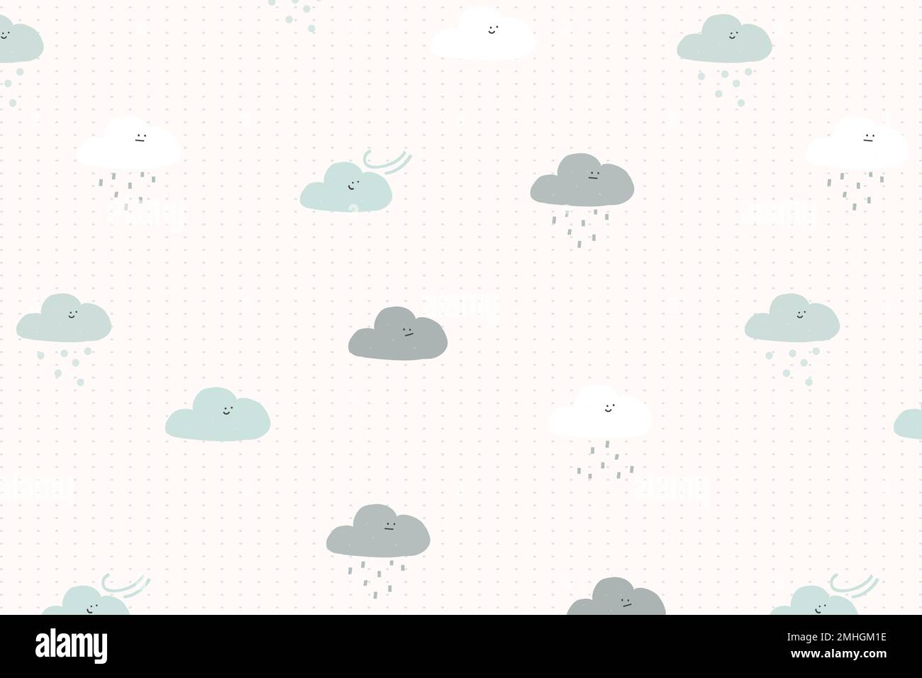 Clouds seamless pattern background vector cute doodle for kids Stock Vector