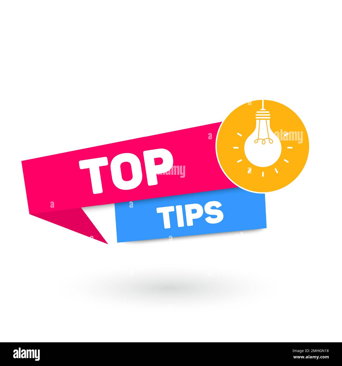 Top tips geometric message bubble with light bulb emblem. Banner design ...