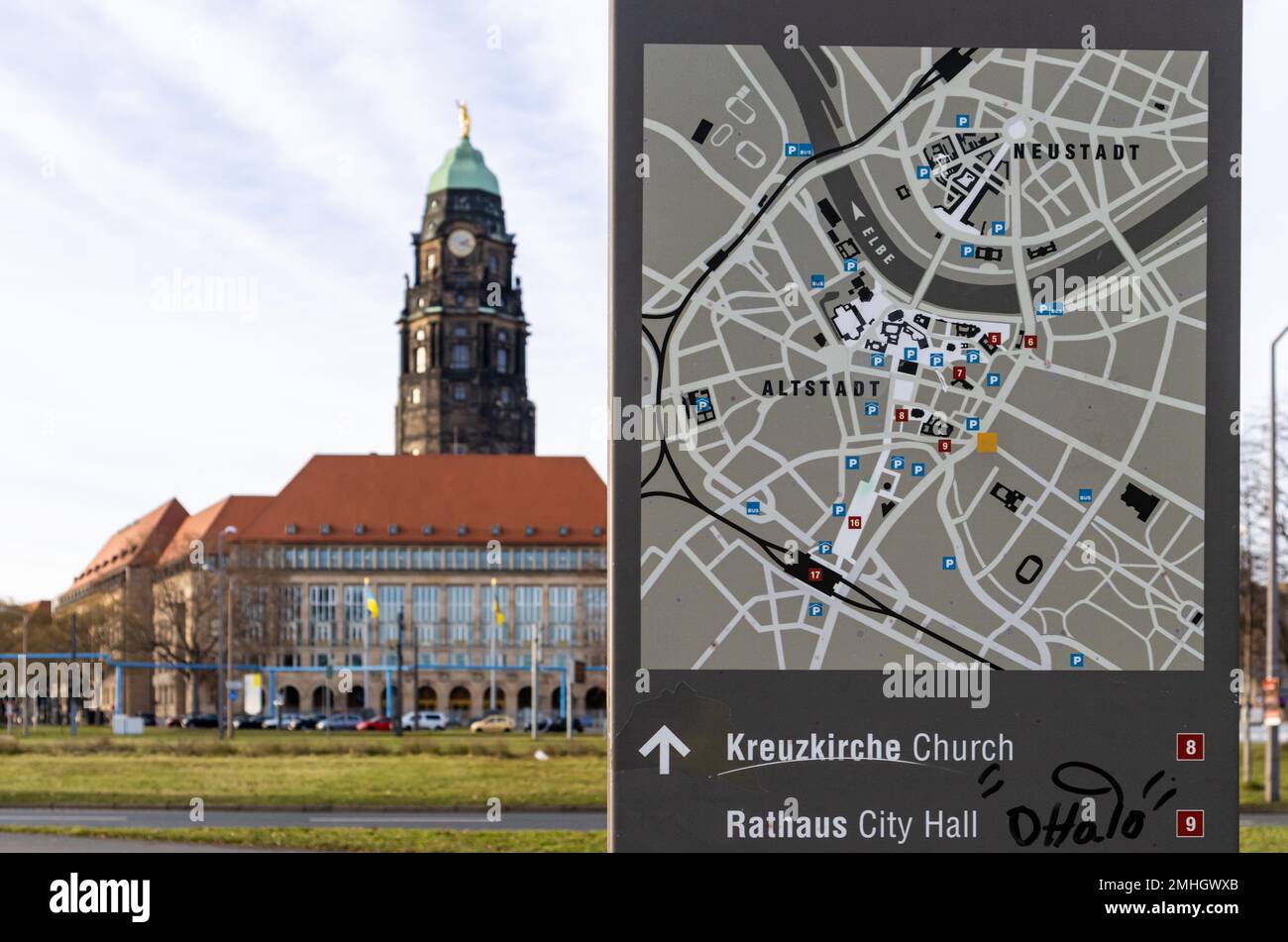 Impressionen aus Dresden an der Elbe Stock Photo