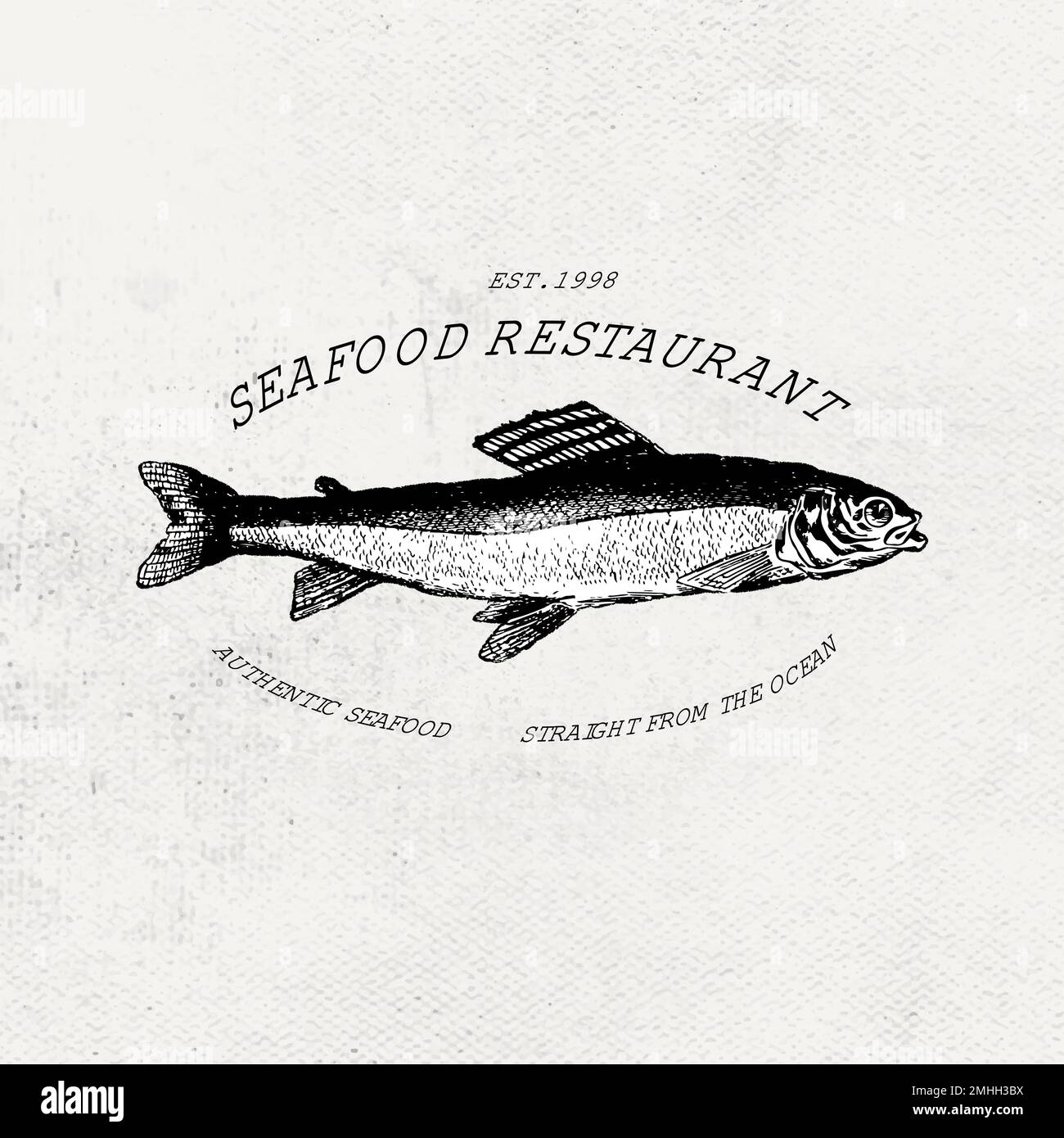 Vintage seafood restaurant vector fish logo business badge Stock Vector