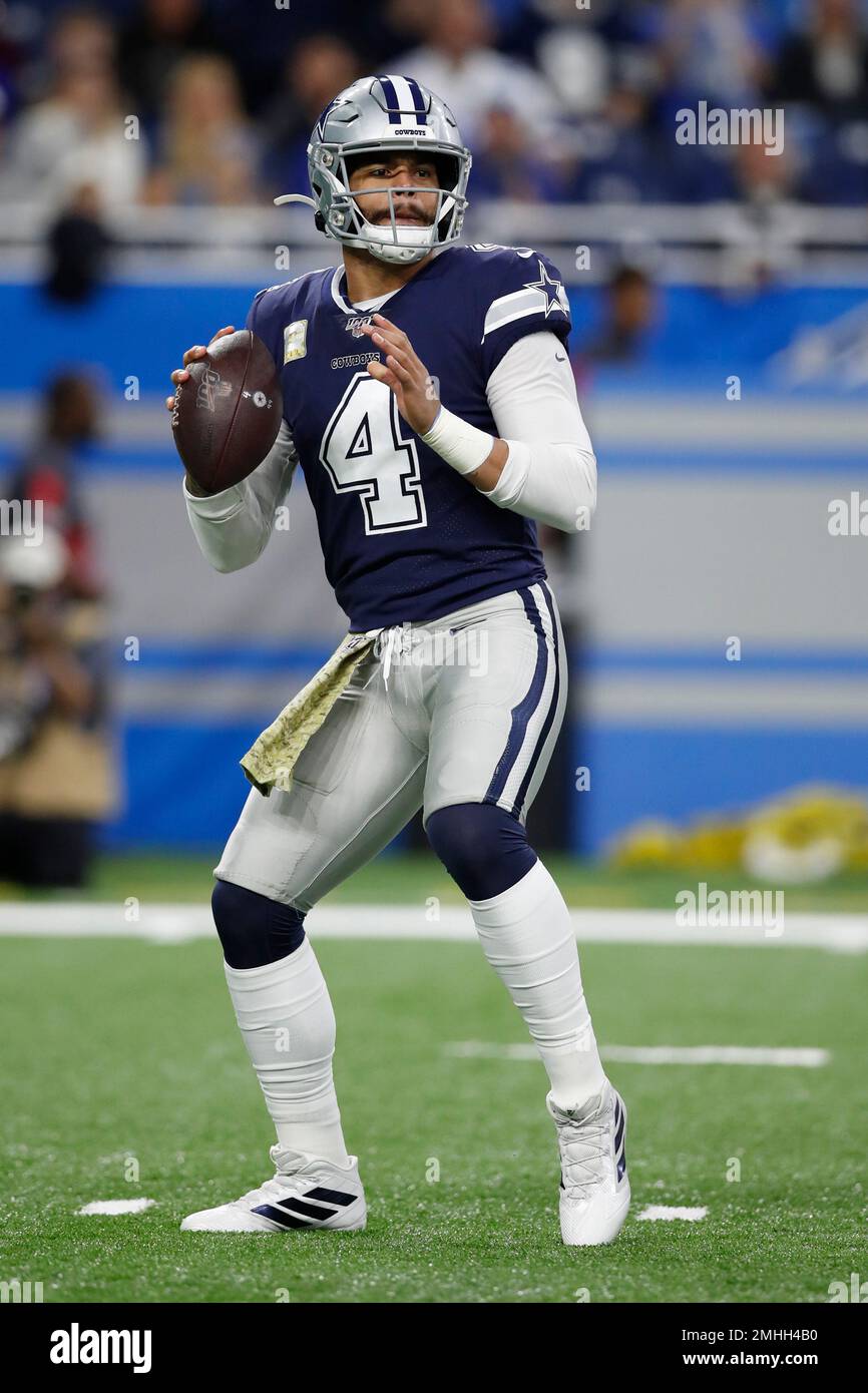 Dallas Cowboys quarterback Dak Prescott (4) looks to throw a pass