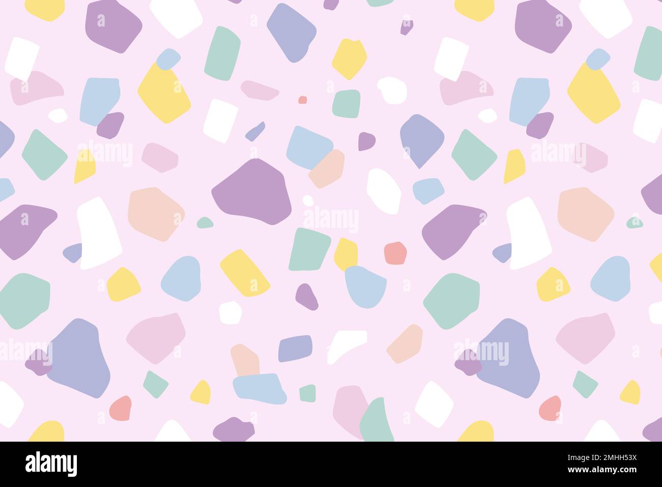 Background seamless pattern vector with cute pastel terrazzo Stock Vector