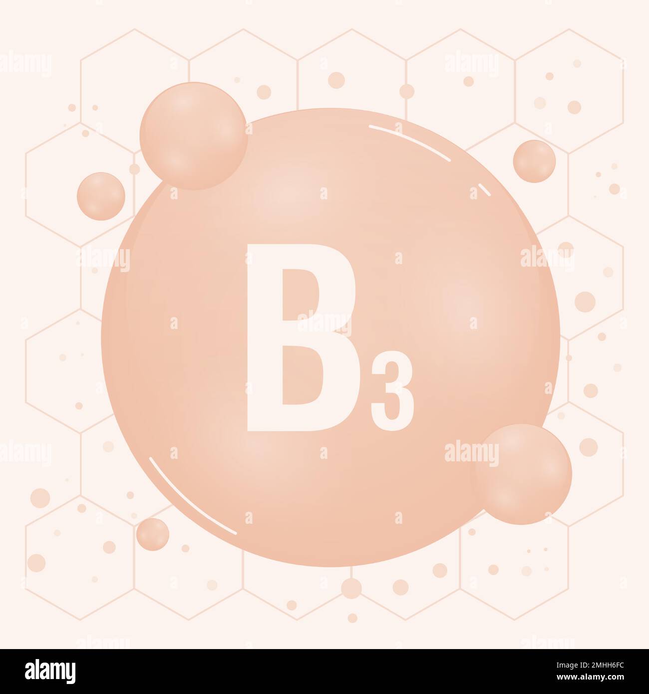 Vitamin B3 shining pill capcule icon. Vitamin complex with chemical ...