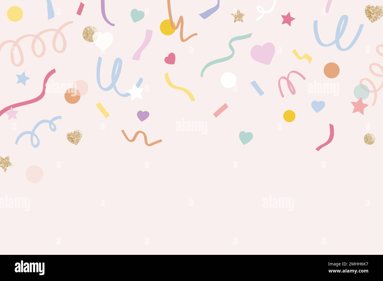 Confetti background vector in cute pastel pink pattern Stock Vector