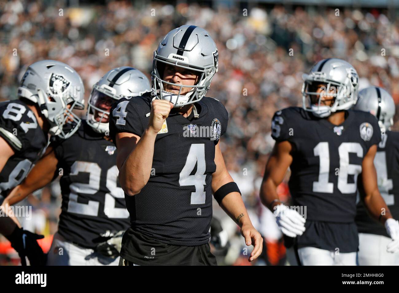 In this Sunday, Jan. 1, 2017, photo, Oakland Raiders quarterback