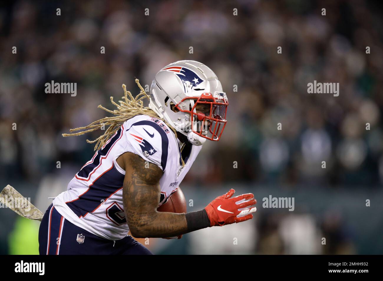 New England Patriots running back Brandon Bolden in action during an NFL football game against the Philadelphia Eagles Sunday Nov. 17 2019 in Philadelphia. AP Photo Matt Rourke Stock Photo Alamy