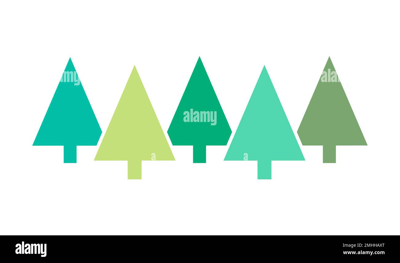 Christmas trees flat design elements. Vector illustration Stock Vector ...