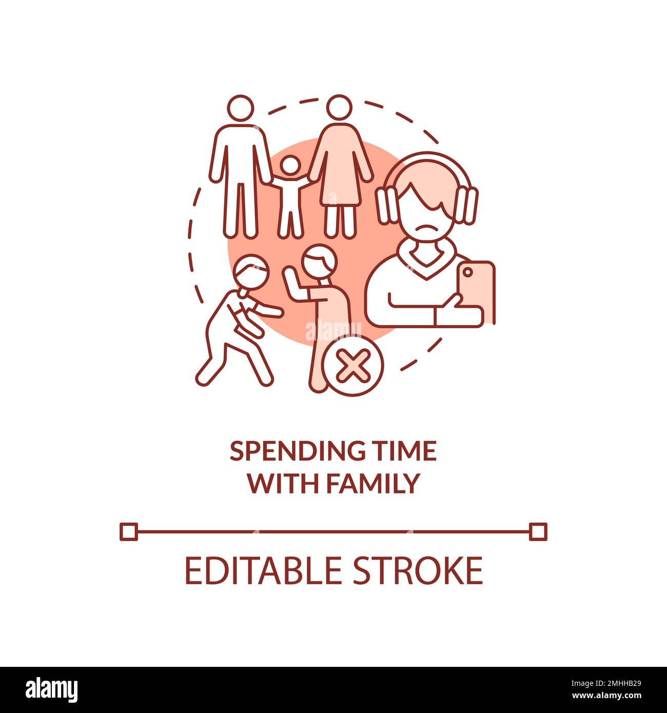 Spending time with family terracotta concept icon Stock Vector Image ...