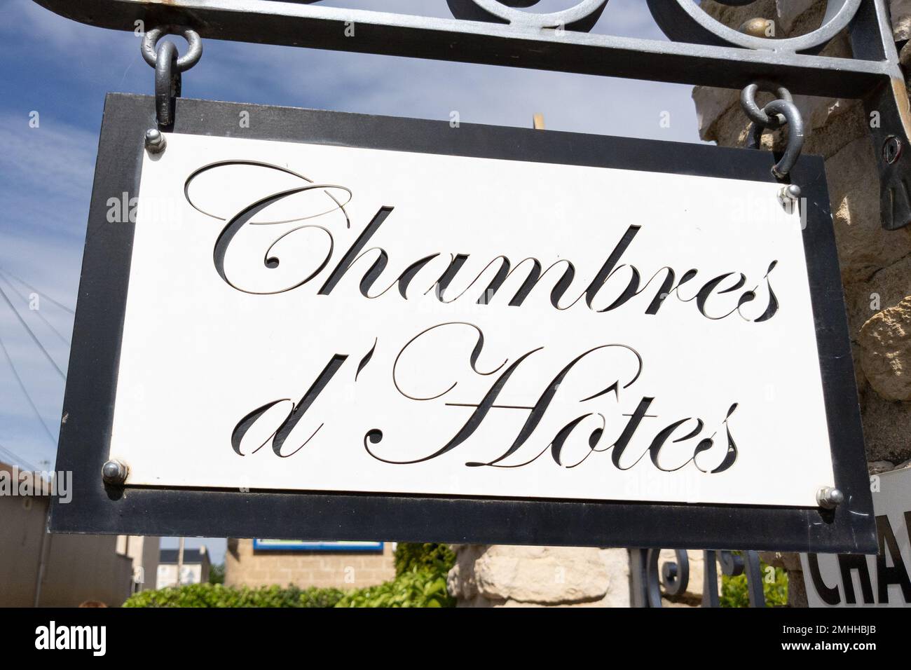 chambres d'hotes french text sign means Bed and Breakfast guest rooms