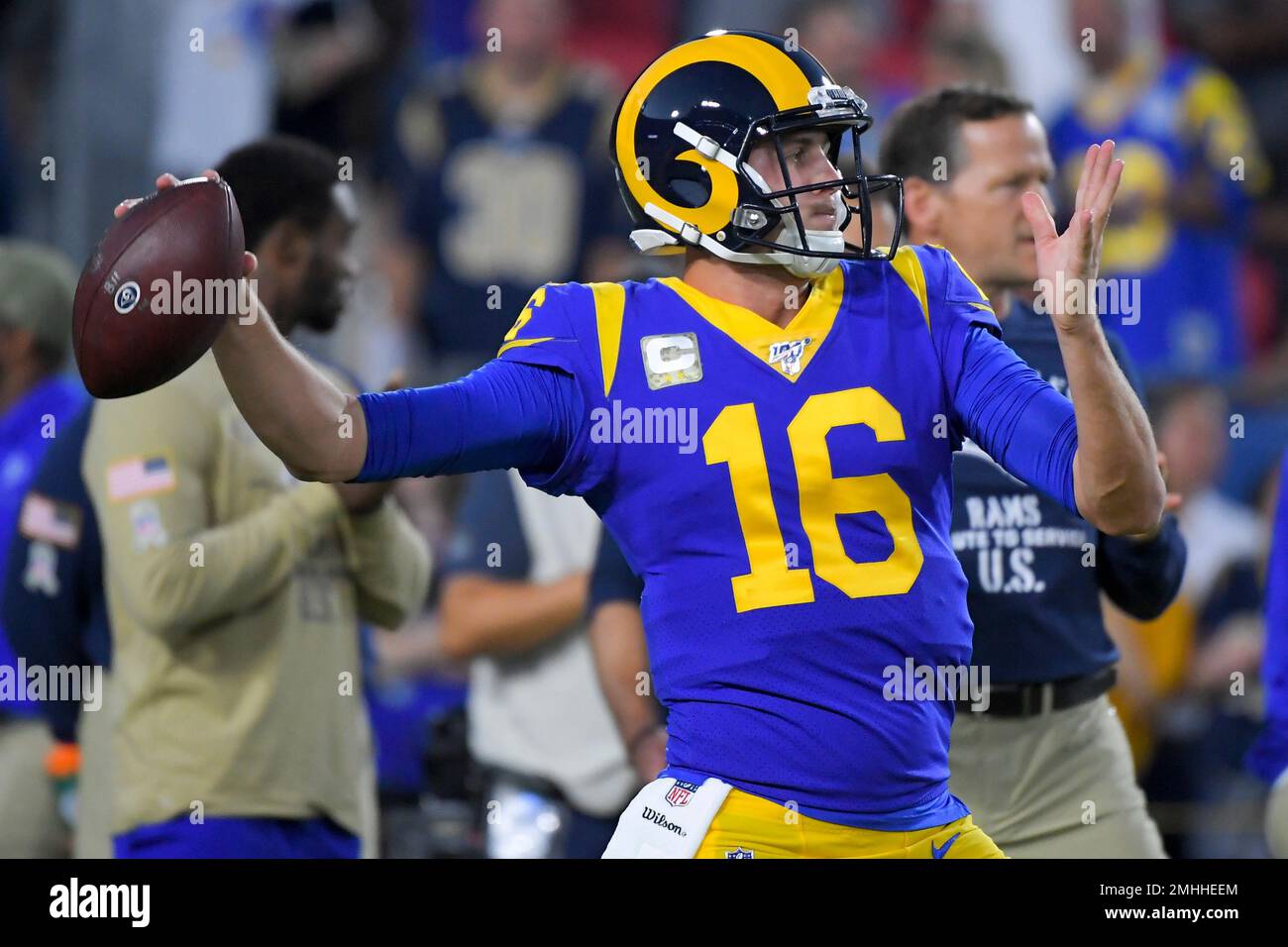 Los Angeles Rams quarterback Jared Goff looks to pass against the San  Francisco 49ers during the first half in an NFL football game Sunday, Dec.  30, 2018, in Los Angeles. (AP Photo/Mark