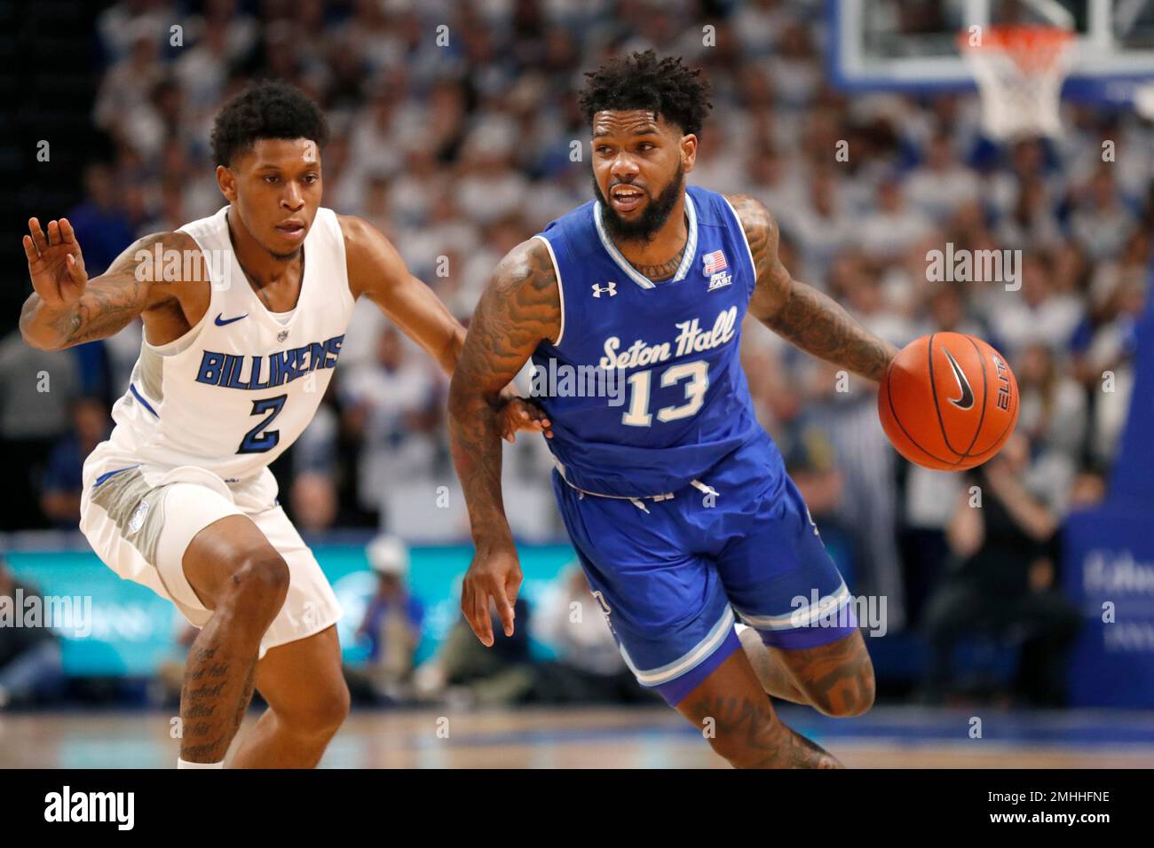 thumbnail image 2 of Seton Hall #13 Myles Powell Jersey Men's Adult Multicolor Tracksuit Style 2 of 4