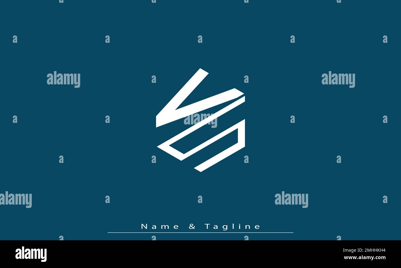 Alphabet letters Initials Monogram logo VS , SV Stock Vector