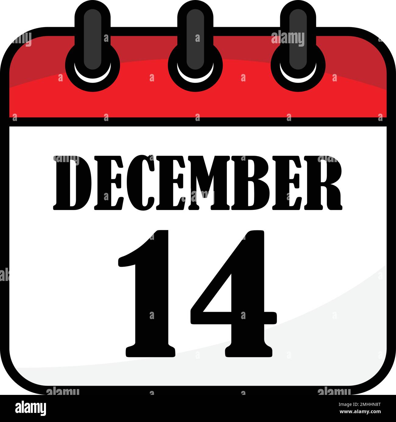 Calendar day 14 December vector illustration flat style Stock Vector Image & Art Alamy