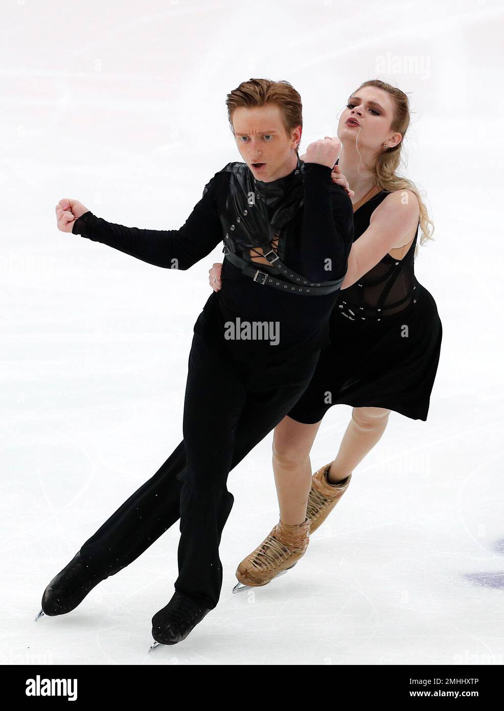Russia's Anastasia Skoptcova and Kirill Aleshin perfom during the free