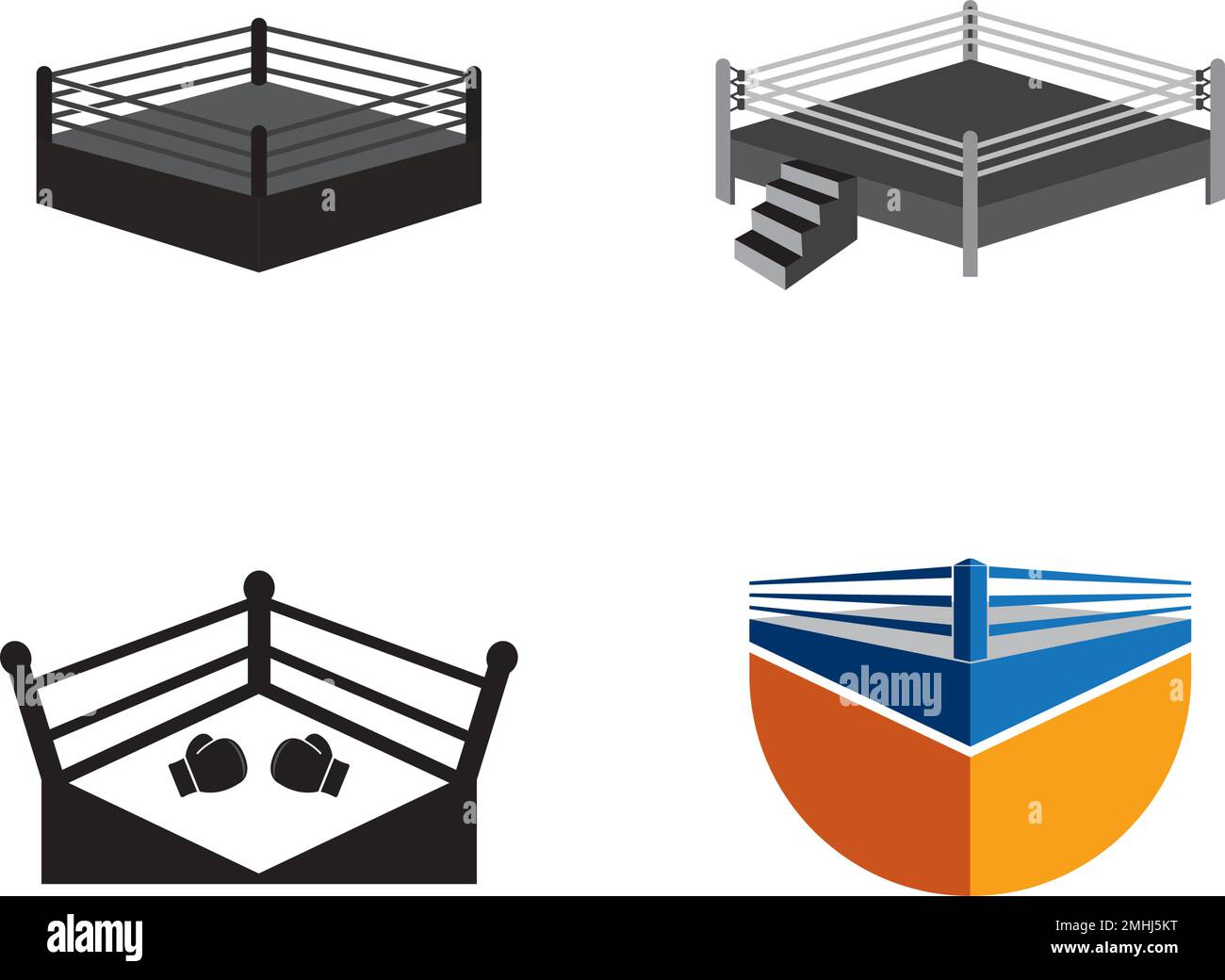 boxing ring logo vector illustration design template Stock Vector Image