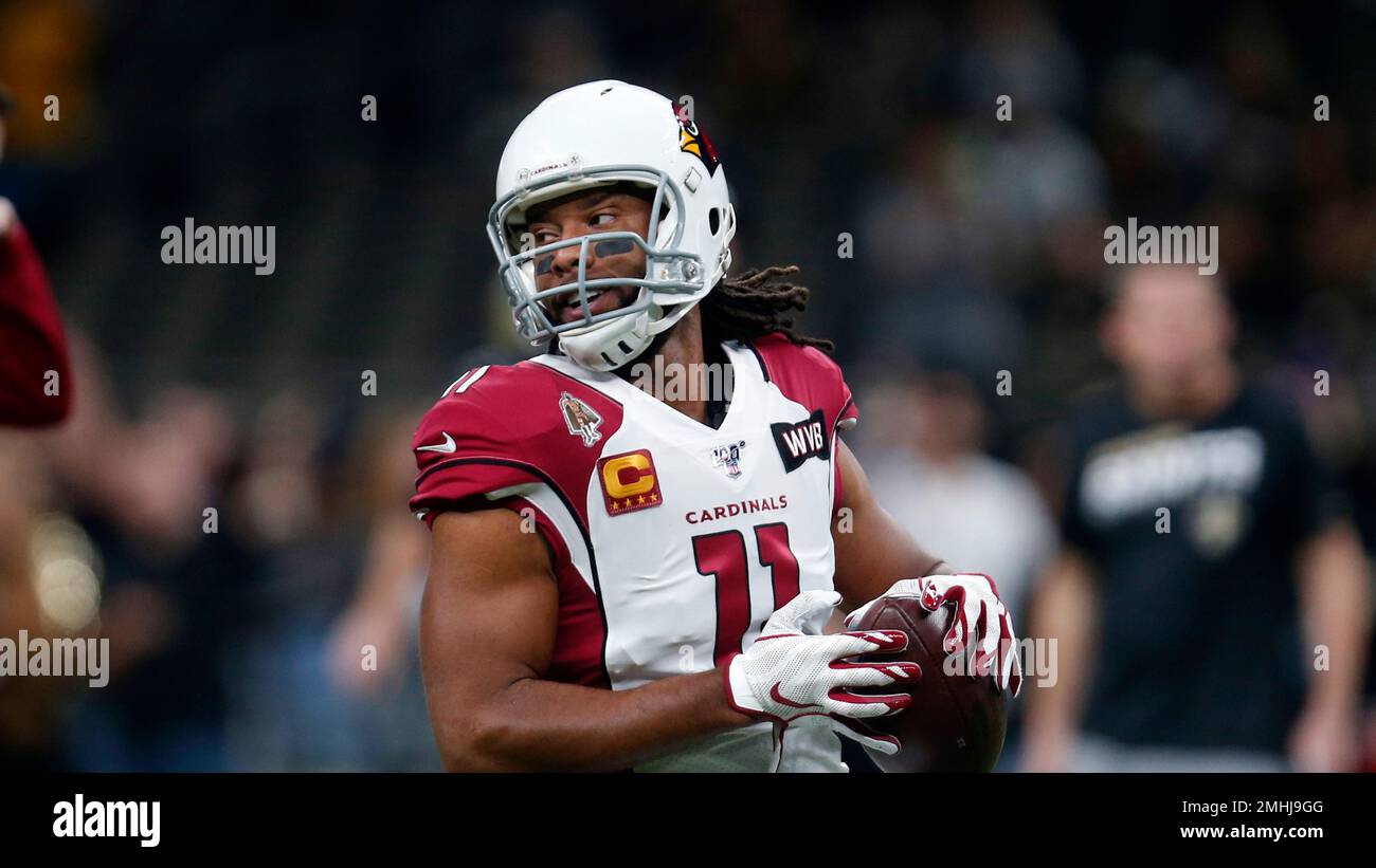 Nov 10, 2019; Tampa, FL USA; Arizona Cardinals wide receiver Larry  Fitzgerald (11) smiles before an NFL game against the Tampa Bay Buccaneers  at Raym Stock Photo - Alamy