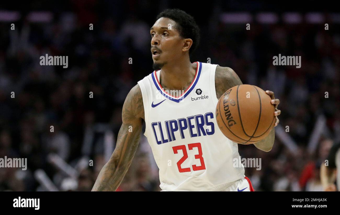Los Angeles Clippers guard Lou Williams plays against the Toronto Raptors  during the second half of an NBA basketball game in Los Angeles, Monday,  Nov. 11, 2019. (AP Photo/Chris Carlson Stock Photo 