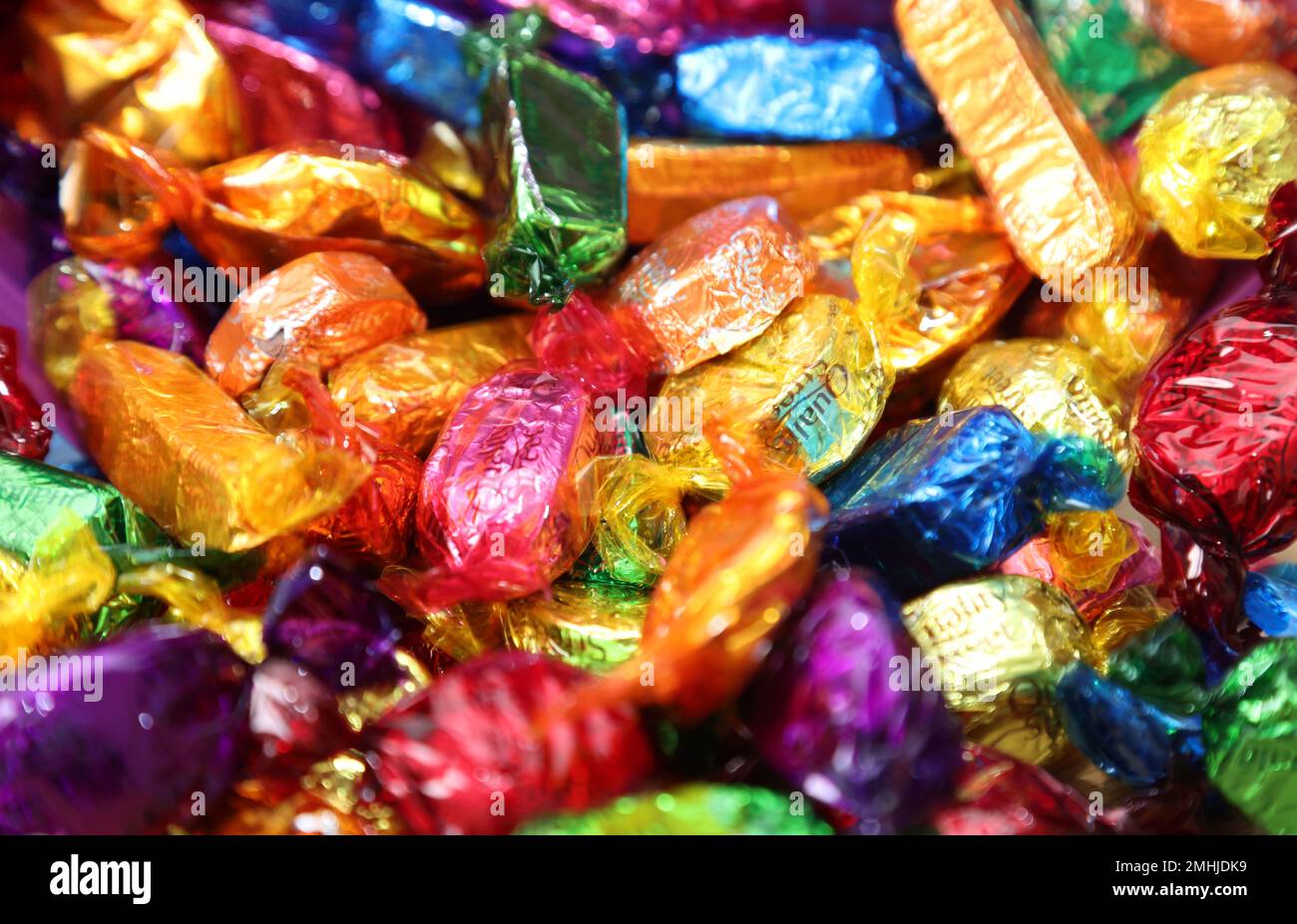 Quality Street chocolates, manufactured by Nestle, in their colourful ...