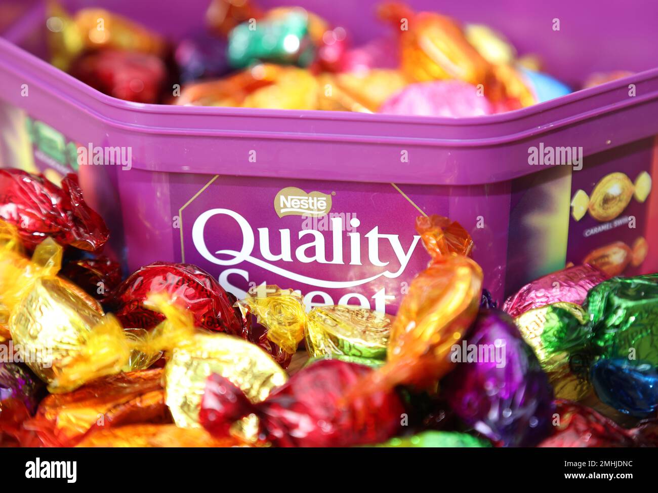 Quality Street chocolates, manufactured by Nestle, in their colourful