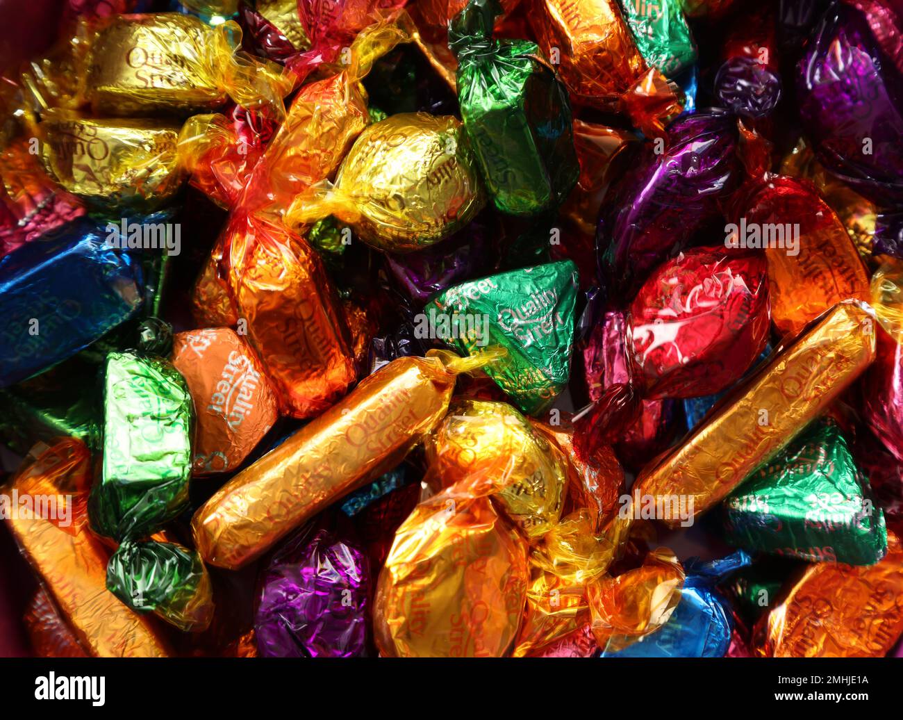 Quality Street chocolates, manufactured by Nestle, in their colourful ...