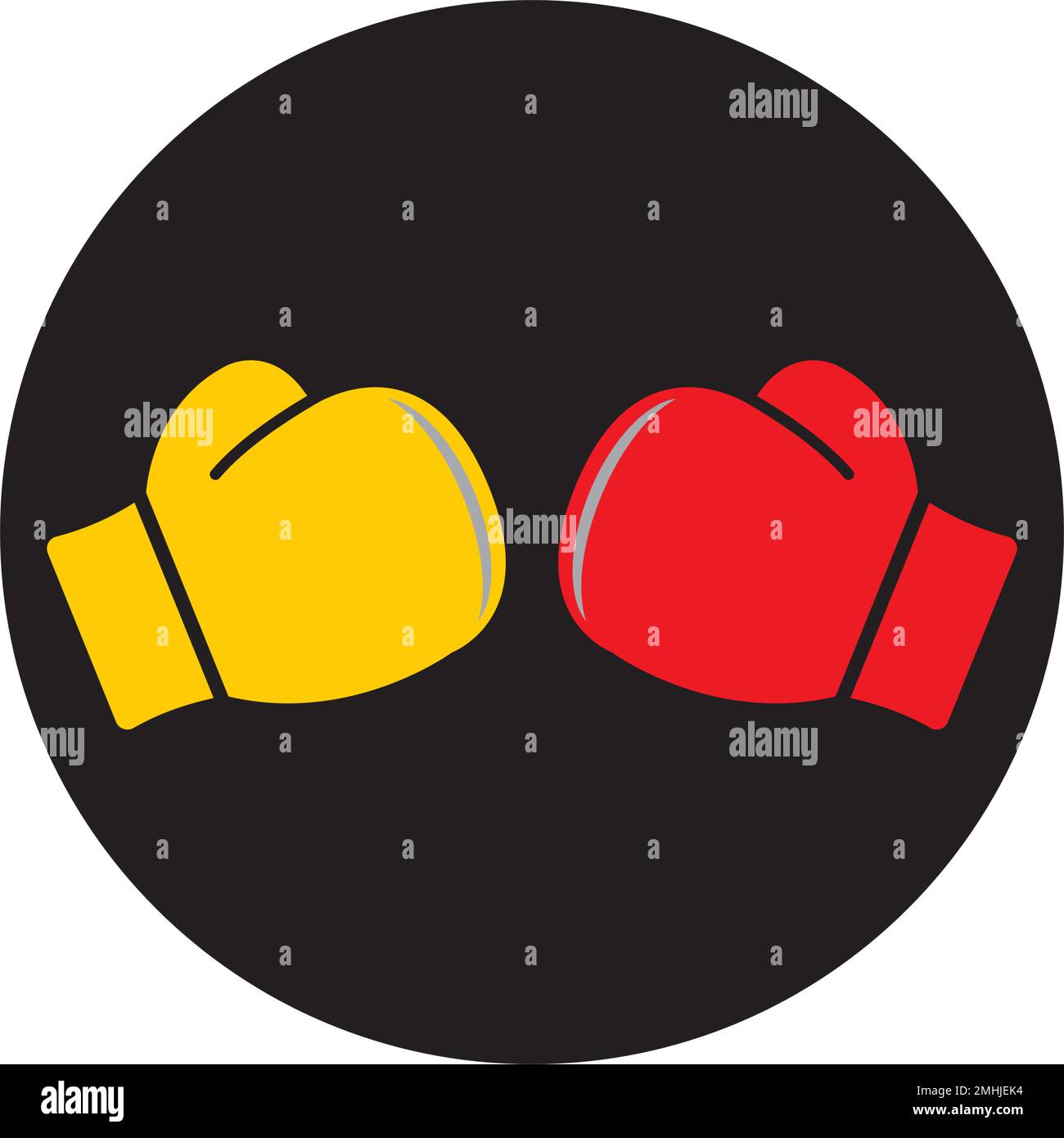 boxing glove logo, symbol for the match, vector illustration