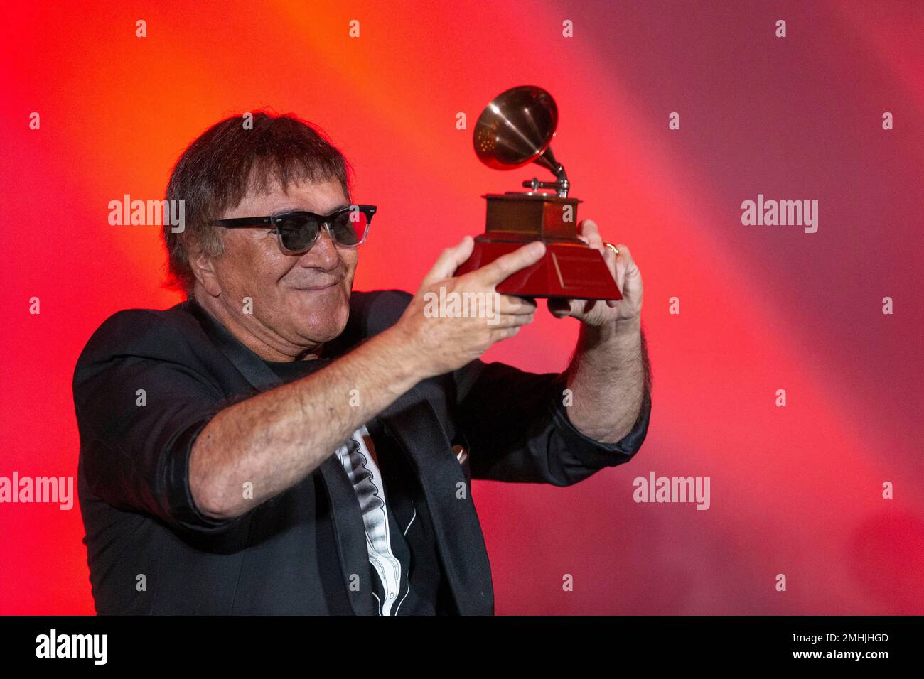 José Cid receives the Lifetime Achievement award during the Latin Grammy special merit awards at the Waldorf Astoria Hotel, Wednesday, Nov. 13, 2019, in Las Vegas. (Photo by Eric Jamison/Invision/AP) Stock Photo