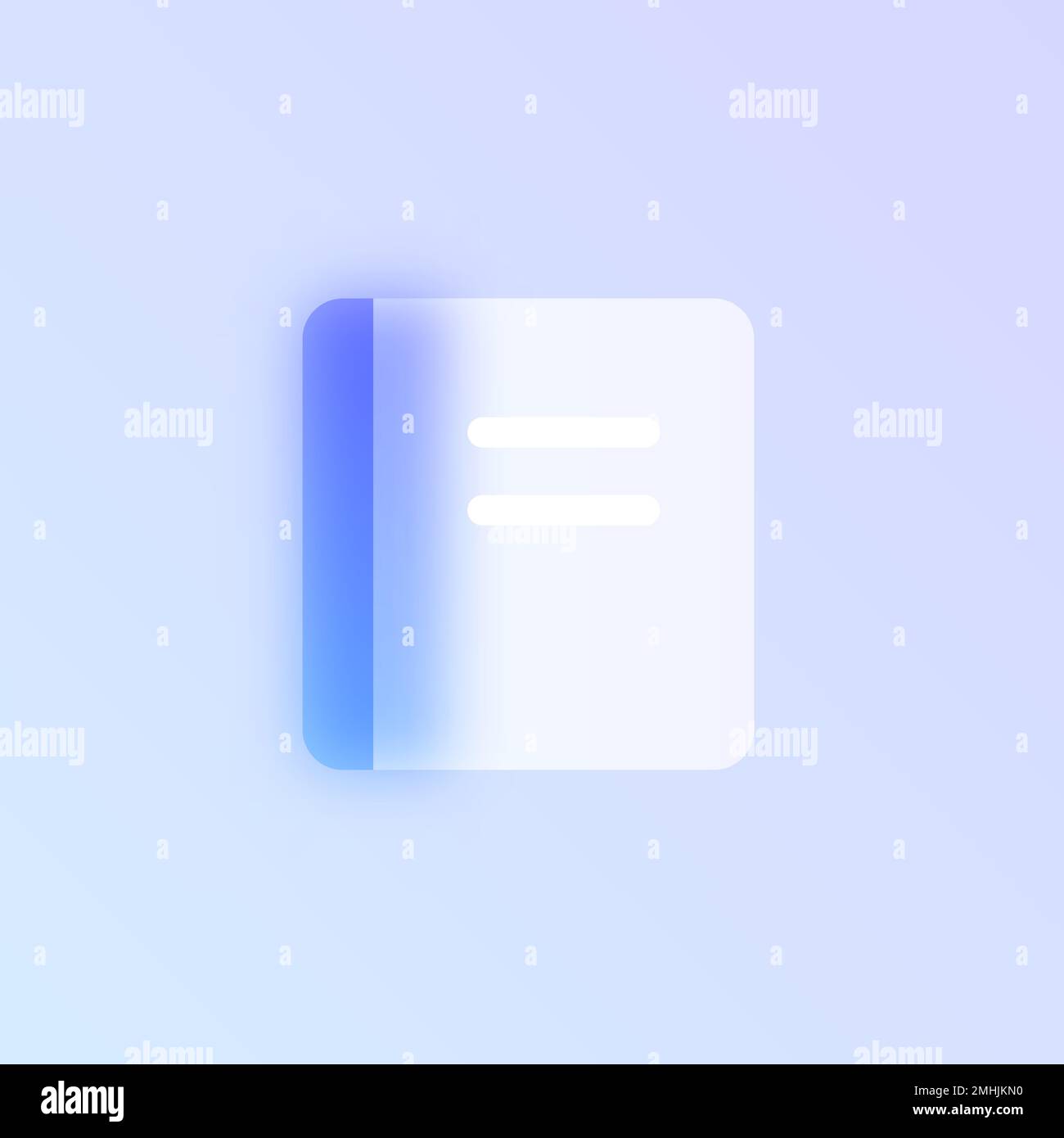 notepad glass morphism trendy style icon Stock Vector