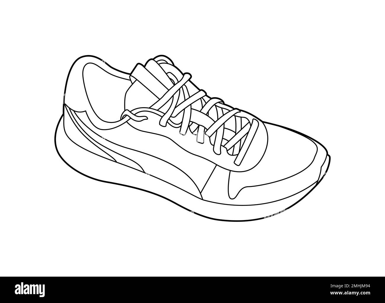 Shoes sneaker outline drawing vector Sneakers drawn in a sketch style  black line sneaker trainers template outline vector Illustration 7386328  Vector Art at Vecteezy