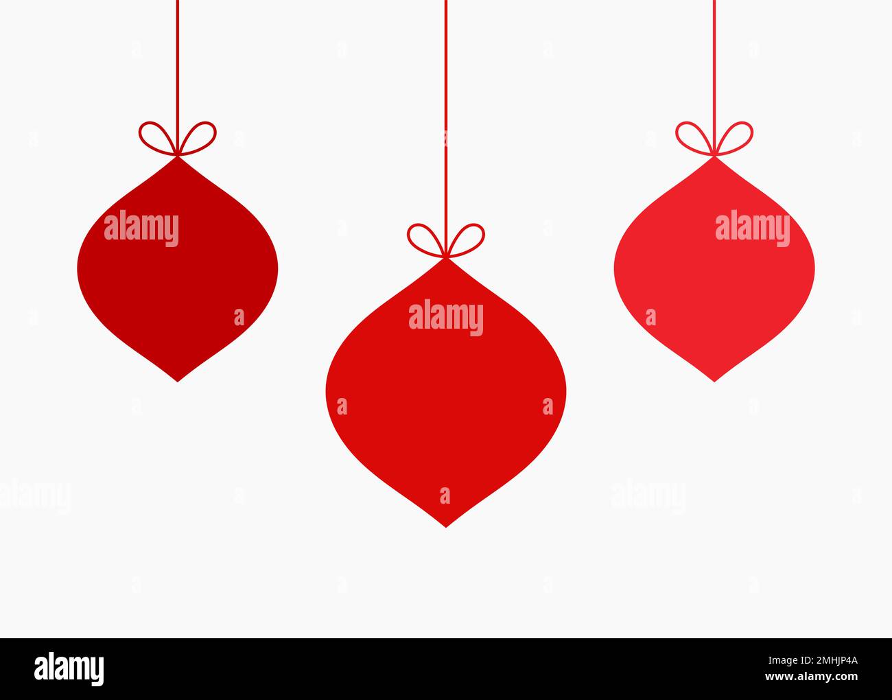 Christmas balls red ornaments on white background. Vector illustration ...