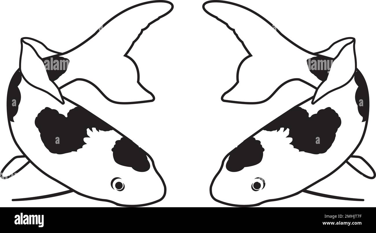 Koi fish vector icon illustration logo design Stock Vector