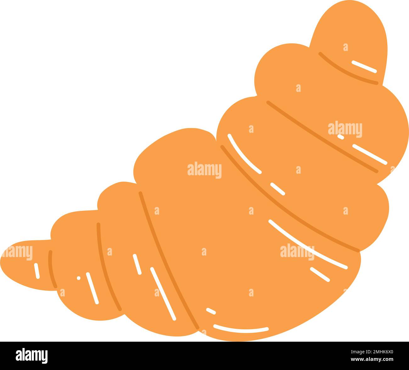 Hand drawn croissant icon. Flat vector illustration of pastry, bakery ...