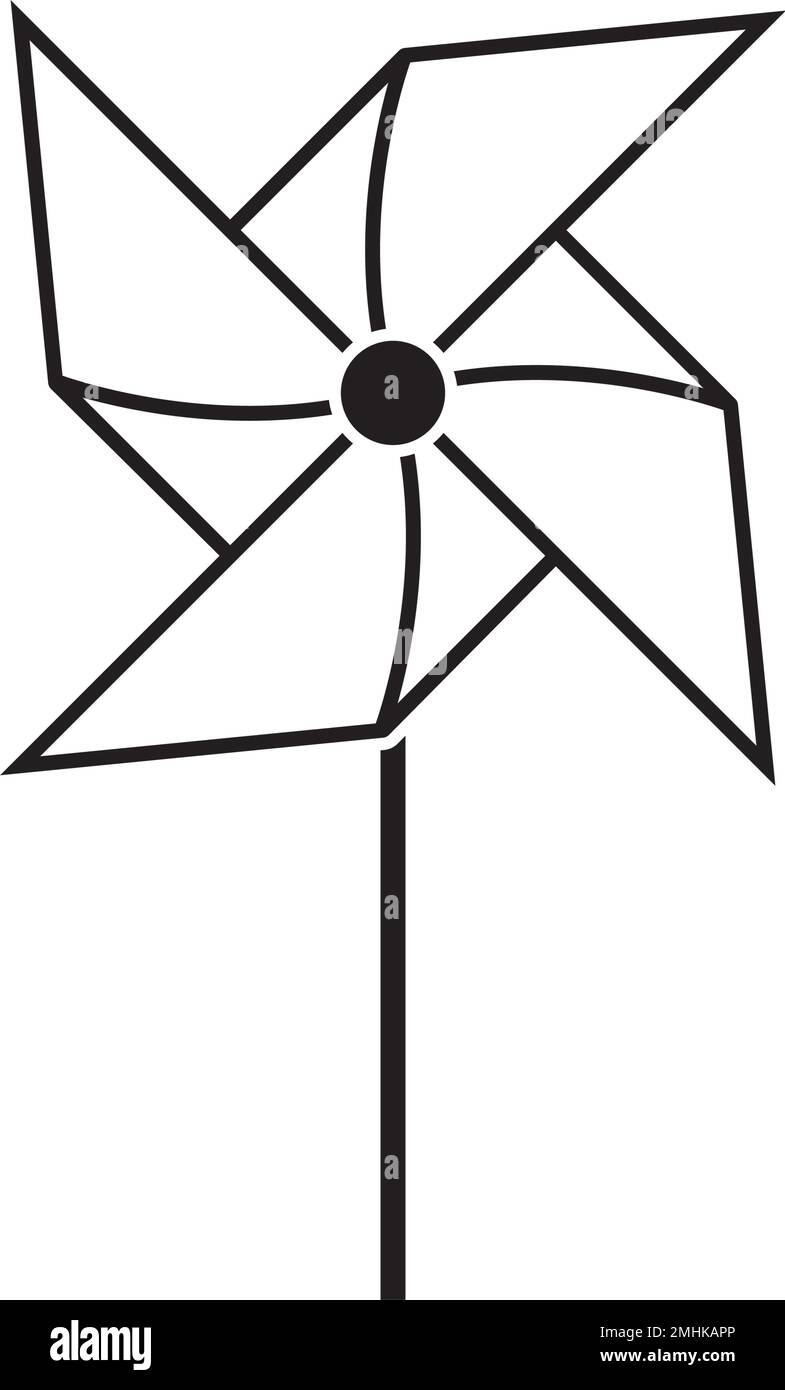Paper windmill icon. vector illustration design template. Stock Vector