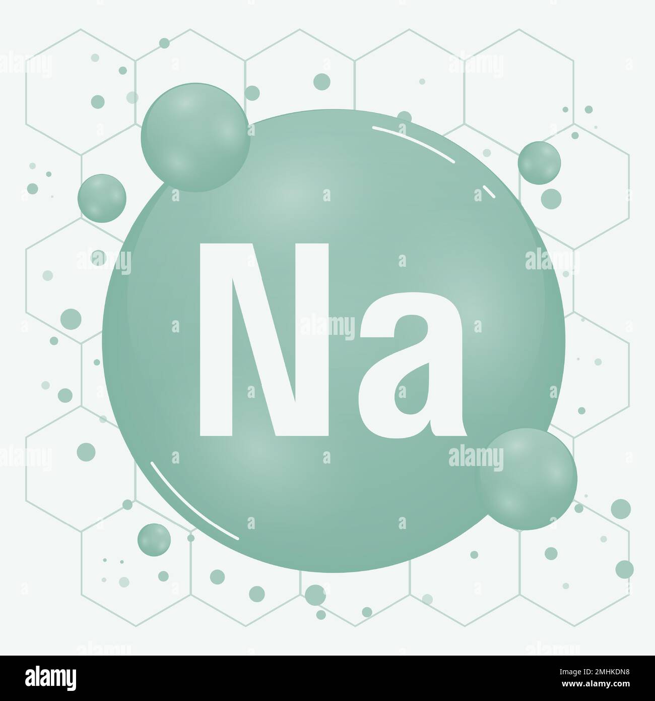 Sodium, Na minerals for health. Mineral vitamin complex. Medical and