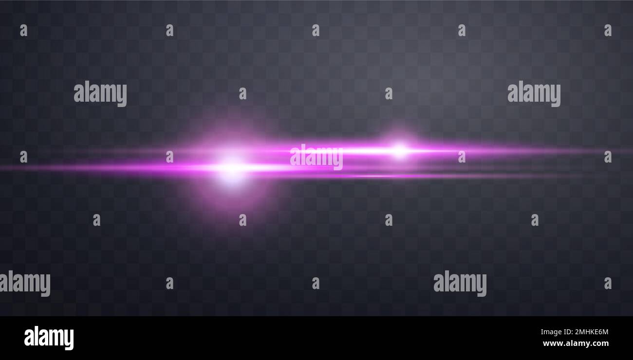 Pink horizontal lens flare. Sun flash with rays or pink spotlight ...