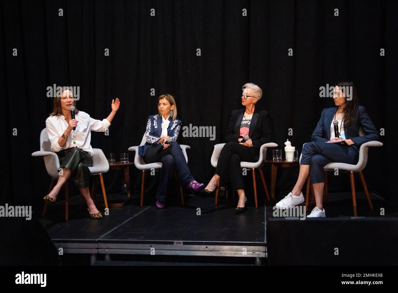Gregg Renfrew, from left, Vasiliki Petrou, Jane Wurwand, and Courtney