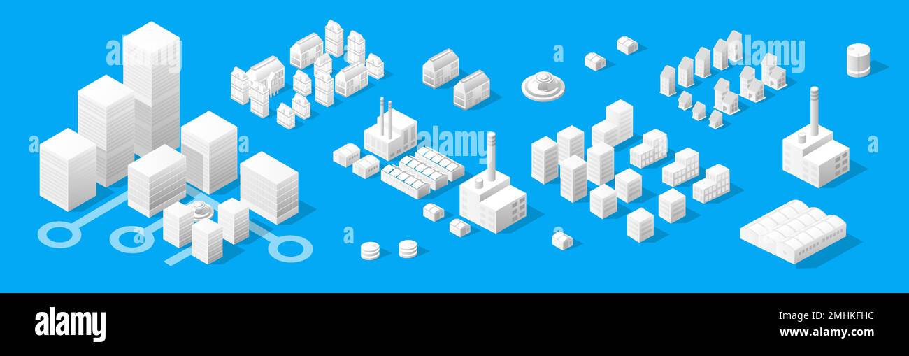 3d illustration map of the white city on white design street town ...