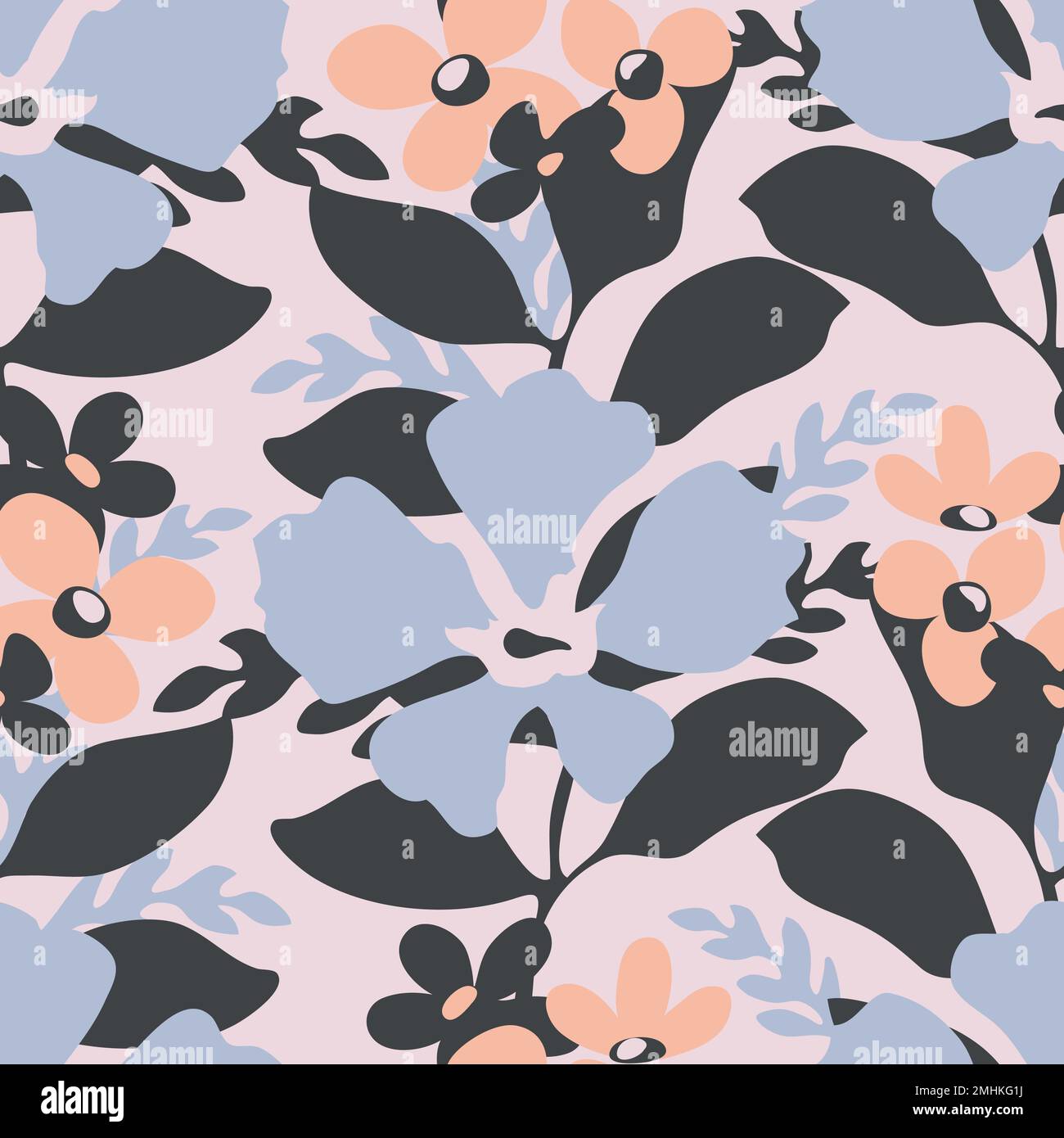 Seamless floral pattern dark watercolor Stock Vector Images - Alamy
