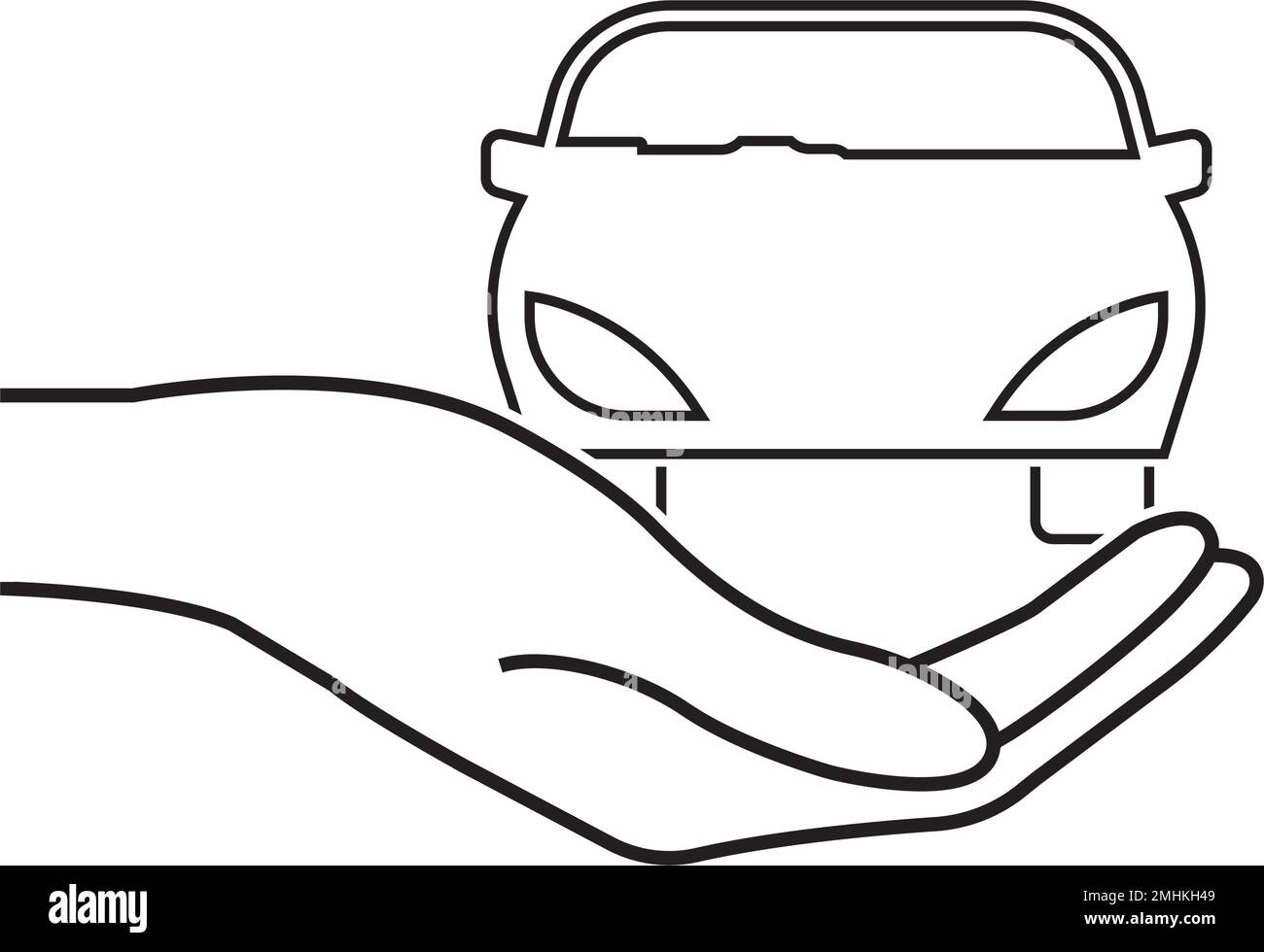 Vehicle Insurance Icon. vector logo or Car Protection Symbol Stock