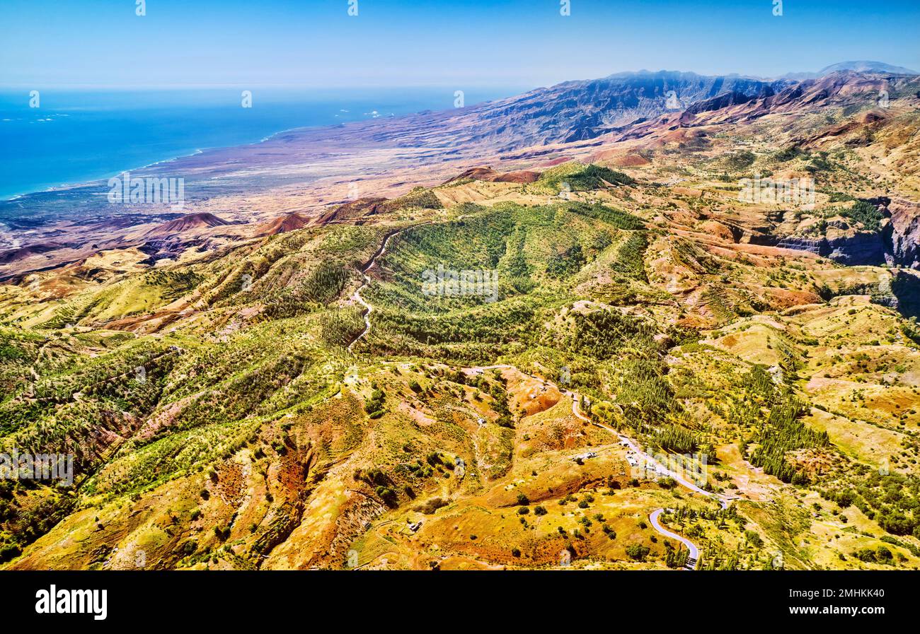 volcanic rock formation on island of cabo verde Stock Photo - Alamy